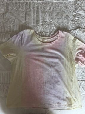 LoveShackFancy Pastel Tie-Dye Tee in Pink & Yellow